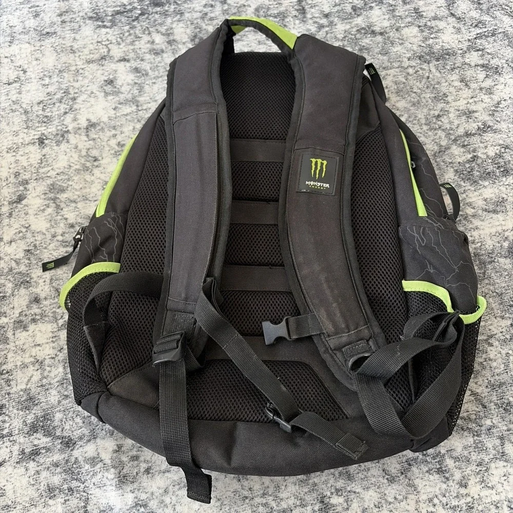 Monster Energy Black Promo Backpack Laptop Padded Pockets Zippers Large Logo
